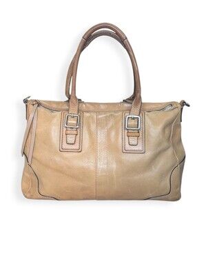 Coach Hamilton Tote Women Large Camel Tan Leather Buckle Satchel Handbag F13811
